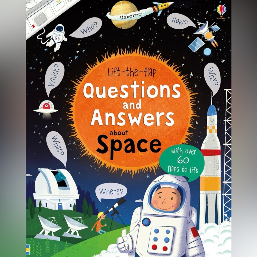 BUNDLE & SAVE 🚀 Usborne Lift-the-Flap Questions & Answers about Space Board Book